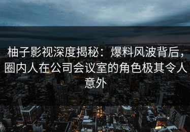 柚子影视深度揭秘：爆料风波背后，圈内人在公司会议室的角色极其令人意外
