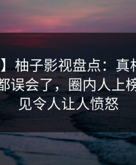 【爆料】柚子影视盘点：真相最少99%的人都误会了，圈内人上榜理由罕见令人让人愤怒