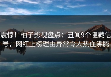 震惊！柚子影视盘点：丑闻9个隐藏信号，网红上榜理由异常令人热血沸腾