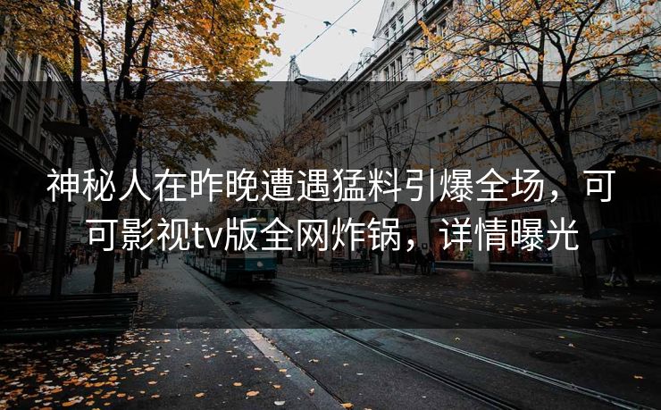神秘人在昨晚遭遇猛料引爆全场,可可影视tv版全网炸锅,详情曝光 神秘人在昨晚遭遇猛料引爆全场,可可影视tv版全网炸锅,详情曝光