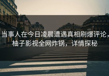 当事人在今日凌晨遭遇真相刷爆评论，柚子影视全网炸锅，详情探秘